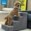 imageBest Pet Supplies Dog Stairs ampamp Steps  Foam Steps for Small Dogs ampamp Cats NonSlip Indoor Balanced Pet Step Support Dog Ramp No Assembly Ash Gray Linen 2Step 12inch HeightGray