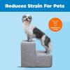 imageBest Pet Supplies Dog Stairs ampamp Steps  Foam Steps for Small Dogs ampamp Cats NonSlip Indoor Balanced Pet Step Support Dog Ramp No Assembly Ash Gray Linen 2Step 12inch HeightAsh Gray Linen