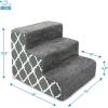 imageBest Pet Supplies Dog Stairs ampamp Steps  Foam Steps for Small Dogs ampamp Cats NonSlip Indoor Balanced Pet Step Support Dog Ramp No Assembly Ash Gray Linen 2Step 12inch HeightGray Lattice Print