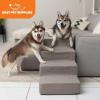 imageBest Pet Supplies Dog Stairs ampamp Steps  Foam Steps for Small Dogs ampamp Cats NonSlip Indoor Balanced Pet Step Support Dog Ramp No Assembly Ash Gray Linen 2Step 12inch HeightAsh Gray Linen