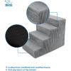 imageBest Pet Supplies Dog Stairs ampamp Steps  Foam Steps for Small Dogs ampamp Cats NonSlip Indoor Balanced Pet Step Support Dog Ramp No Assembly Ash Gray Linen 2Step 12inch HeightGray