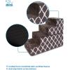 imageBest Pet Supplies Dog Stairs ampamp Steps  Foam Steps for Small Dogs ampamp Cats NonSlip Indoor Balanced Pet Step Support Dog Ramp No Assembly Ash Gray Linen 2Step 12inch HeightBrown Lattice Print