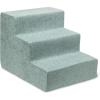 imageBest Pet Supplies Dog Stairs ampamp Steps  Foam Steps for Small Dogs ampamp Cats NonSlip Indoor Balanced Pet Step Support Dog Ramp No Assembly Ash Gray Linen 2Step 12inch HeightPale Teal