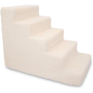 imageBest Pet Supplies Dog Stairs ampamp Steps  Foam Steps for Small Dogs ampamp Cats NonSlip Indoor Balanced Pet Step Support Dog Ramp No Assembly Ash Gray Linen 2Step 12inch HeightLambswool