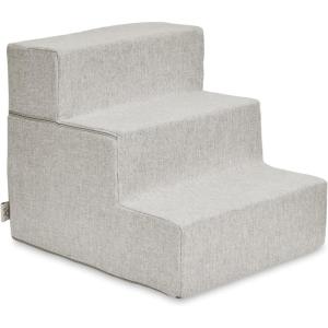 imageBest Pet Supplies Dog Stairs ampamp Steps  Foam Steps for Small Dogs ampamp Cats NonSlip Indoor Balanced Pet Step Support Dog Ramp No Assembly Ash Gray Linen 2Step 12inch HeightSand