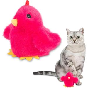 imageCatify by Best Pet Supplies Interactive Cat Toys  Plush MotionActivated ampamp Squeaking Toys with Premium North American Catnip for Indoor Cats ampamp Kittens  Flapping Chick BeigeFlapping Chick Fuchsia
