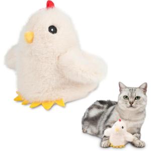 imageCatify by Best Pet Supplies Interactive Cat Toys  Plush MotionActivated ampamp Squeaking Toys with Premium North American Catnip for Indoor Cats ampamp Kittens  Duckling YellowFlapping Chick Beige