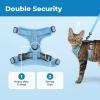 image:imageVoyager EscapeProof Stepin Lock Cat Harness amp 5ft NeopreneHandle Leash Set AllWeather Mesh with Reflective Stitching for Small to Large Cats by Best Pet Supplies Orange SBaby Blue 327