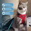 image:imageVoyager EscapeProof Stepin Lock Cat Harness amp 5ft NeopreneHandle Leash Set AllWeather Mesh with Reflective Stitching for Small to Large Cats by Best Pet Supplies Orange SHarness Leash Set Red