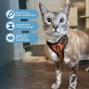 image:imageVoyager EscapeProof Stepin Lock Cat Harness amp 5ft NeopreneHandle Leash Set AllWeather Mesh with Reflective Stitching for Small to Large Cats by Best Pet Supplies Orange SHarness Leash Set OrangeBlack Trim