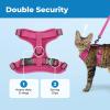 image:imageVoyager EscapeProof Stepin Lock Cat Harness amp 5ft NeopreneHandle Leash Set AllWeather Mesh with Reflective Stitching for Small to Large Cats by Best Pet Supplies Orange SFuchsia 327