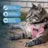 image:imageVoyager EscapeProof Stepin Lock Cat Harness amp 5ft NeopreneHandle Leash Set AllWeather Mesh with Reflective Stitching for Small to Large Cats by Best Pet Supplies Orange SHarness Leash Set Pink
