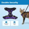 image:imageVoyager EscapeProof Stepin Lock Cat Harness amp 5ft NeopreneHandle Leash Set AllWeather Mesh with Reflective Stitching for Small to Large Cats by Best Pet Supplies Orange SBlack TrimPurple 327