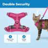 image:imageVoyager EscapeProof Stepin Lock Cat Harness amp 5ft NeopreneHandle Leash Set AllWeather Mesh with Reflective Stitching for Small to Large Cats by Best Pet Supplies Orange SFuchsia 327
