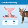 image:imageVoyager EscapeProof Stepin Lock Cat Harness amp 5ft NeopreneHandle Leash Set AllWeather Mesh with Reflective Stitching for Small to Large Cats by Best Pet Supplies Orange SPink 327