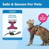 image:imageVoyager EscapeProof Stepin Lock Cat Harness amp 5ft NeopreneHandle Leash Set AllWeather Mesh with Reflective Stitching for Small to Large Cats by Best Pet Supplies Orange SBlack TrimFuchsia 327