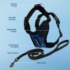 image:imageVoyager EscapeProof Stepin Lock Cat Harness amp 5ft NeopreneHandle Leash Set AllWeather Mesh with Reflective Stitching for Small to Large Cats by Best Pet Supplies Orange SHarness Leash Set Royal BlueBlack Trim