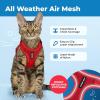 image:imageVoyager EscapeProof Stepin Lock Cat Harness amp 5ft NeopreneHandle Leash Set AllWeather Mesh with Reflective Stitching for Small to Large Cats by Best Pet Supplies Orange SRed 327