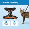 image:imageVoyager EscapeProof Stepin Lock Cat Harness amp 5ft NeopreneHandle Leash Set AllWeather Mesh with Reflective Stitching for Small to Large Cats by Best Pet Supplies Orange SBlack TrimOrange 327