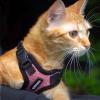 image:imageVoyager EscapeProof Stepin Lock Cat Harness amp 5ft NeopreneHandle Leash Set AllWeather Mesh with Reflective Stitching for Small to Large Cats by Best Pet Supplies Orange SHarness Leash Set PurpleBlack Trim
