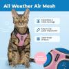 image:imageVoyager EscapeProof Stepin Lock Cat Harness amp 5ft NeopreneHandle Leash Set AllWeather Mesh with Reflective Stitching for Small to Large Cats by Best Pet Supplies Orange SBlack TrimPink 327