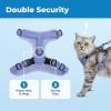 image:imageVoyager EscapeProof Stepin Lock Cat Harness amp 5ft NeopreneHandle Leash Set AllWeather Mesh with Reflective Stitching for Small to Large Cats by Best Pet Supplies Orange SLavender