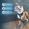 image:imageVoyager EscapeProof Stepin Lock Cat Harness amp 5ft NeopreneHandle Leash Set AllWeather Mesh with Reflective Stitching for Small to Large Cats by Best Pet Supplies Orange SHarness Leash Set Baby BlueBlack Trim