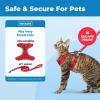 image:imageVoyager EscapeProof Stepin Lock Cat Harness amp 5ft NeopreneHandle Leash Set AllWeather Mesh with Reflective Stitching for Small to Large Cats by Best Pet Supplies Orange SRed 327