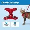 image:imageVoyager EscapeProof Stepin Lock Cat Harness amp 5ft NeopreneHandle Leash Set AllWeather Mesh with Reflective Stitching for Small to Large Cats by Best Pet Supplies Orange SRed 327