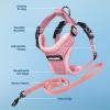 image:imageVoyager EscapeProof Stepin Lock Cat Harness amp 5ft NeopreneHandle Leash Set AllWeather Mesh with Reflective Stitching for Small to Large Cats by Best Pet Supplies Orange SHarness Leash Set Pink