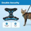 image:imageVoyager EscapeProof Stepin Lock Cat Harness amp 5ft NeopreneHandle Leash Set AllWeather Mesh with Reflective Stitching for Small to Large Cats by Best Pet Supplies Orange SBlack TrimTurquoise 327
