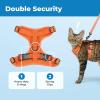 image:imageVoyager EscapeProof Stepin Lock Cat Harness amp 5ft NeopreneHandle Leash Set AllWeather Mesh with Reflective Stitching for Small to Large Cats by Best Pet Supplies Orange SOrange 327