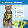 image:imageVoyager EscapeProof Stepin Lock Cat Harness amp 5ft NeopreneHandle Leash Set AllWeather Mesh with Reflective Stitching for Small to Large Cats by Best Pet Supplies Orange SBlack TrimLime 327