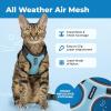 image:imageVoyager EscapeProof Stepin Lock Cat Harness amp 5ft NeopreneHandle Leash Set AllWeather Mesh with Reflective Stitching for Small to Large Cats by Best Pet Supplies Orange SBlack TrimBaby Blue 327
