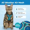 image:imageVoyager EscapeProof Stepin Lock Cat Harness amp 5ft NeopreneHandle Leash Set AllWeather Mesh with Reflective Stitching for Small to Large Cats by Best Pet Supplies Orange SBlack TrimTurquoise 327
