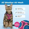 image:imageVoyager EscapeProof Stepin Lock Cat Harness amp 5ft NeopreneHandle Leash Set AllWeather Mesh with Reflective Stitching for Small to Large Cats by Best Pet Supplies Orange SBlack TrimFuchsia 327