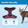 image:imageVoyager EscapeProof Stepin Lock Cat Harness amp 5ft NeopreneHandle Leash Set AllWeather Mesh with Reflective Stitching for Small to Large Cats by Best Pet Supplies Orange SBlack TrimFuchsia 327