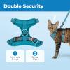 image:imageVoyager EscapeProof Stepin Lock Cat Harness amp 5ft NeopreneHandle Leash Set AllWeather Mesh with Reflective Stitching for Small to Large Cats by Best Pet Supplies Orange STurquoise 327