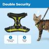 image:imageVoyager EscapeProof Stepin Lock Cat Harness amp 5ft NeopreneHandle Leash Set AllWeather Mesh with Reflective Stitching for Small to Large Cats by Best Pet Supplies Orange SBlack TrimLime 327