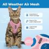 image:imageVoyager EscapeProof Stepin Lock Cat Harness amp 5ft NeopreneHandle Leash Set AllWeather Mesh with Reflective Stitching for Small to Large Cats by Best Pet Supplies Orange SPink 327