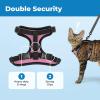 image:imageVoyager EscapeProof Stepin Lock Cat Harness amp 5ft NeopreneHandle Leash Set AllWeather Mesh with Reflective Stitching for Small to Large Cats by Best Pet Supplies Orange SBlack TrimPink 327