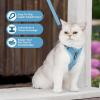 image:imageVoyager EscapeProof Stepin Lock Cat Harness amp 5ft NeopreneHandle Leash Set AllWeather Mesh with Reflective Stitching for Small to Large Cats by Best Pet Supplies Orange SHarness Leash Set Baby Blue