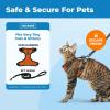 image:imageVoyager EscapeProof Stepin Lock Cat Harness amp 5ft NeopreneHandle Leash Set AllWeather Mesh with Reflective Stitching for Small to Large Cats by Best Pet Supplies Orange SBlack TrimOrange 327