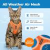 image:imageVoyager EscapeProof Stepin Lock Cat Harness amp 5ft NeopreneHandle Leash Set AllWeather Mesh with Reflective Stitching for Small to Large Cats by Best Pet Supplies Orange SOrange 327