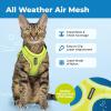 image:imageVoyager EscapeProof Stepin Lock Cat Harness amp 5ft NeopreneHandle Leash Set AllWeather Mesh with Reflective Stitching for Small to Large Cats by Best Pet Supplies Orange SLime 327