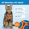 image:imageVoyager EscapeProof Stepin Lock Cat Harness amp 5ft NeopreneHandle Leash Set AllWeather Mesh with Reflective Stitching for Small to Large Cats by Best Pet Supplies Orange SBlack TrimOrange 327