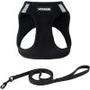 image:imageVoyager Stepin Pet Harness  All Weather Mesh Adjustable Step in Harness for Cats and Dogs by Best Pet Supplies  ArmyBlack Trim M307 Set Black