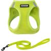 image:imageVoyager Stepin Pet Harness  All Weather Mesh Adjustable Step in Harness for Cats and Dogs by Best Pet Supplies  ArmyBlack Trim M307 Set Lime Green