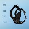 image:imageVoyager Stepin Pet Harness  All Weather Mesh Adjustable Step in Harness for Cats and Dogs by Best Pet Supplies  ArmyBlack Trim MHarness ArmyBlack Trim