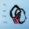 image:imageVoyager Stepin Pet Harness  All Weather Mesh Adjustable Step in Harness for Cats and Dogs by Best Pet Supplies  ArmyBlack Trim MHarness FuchsiaBlack Trim